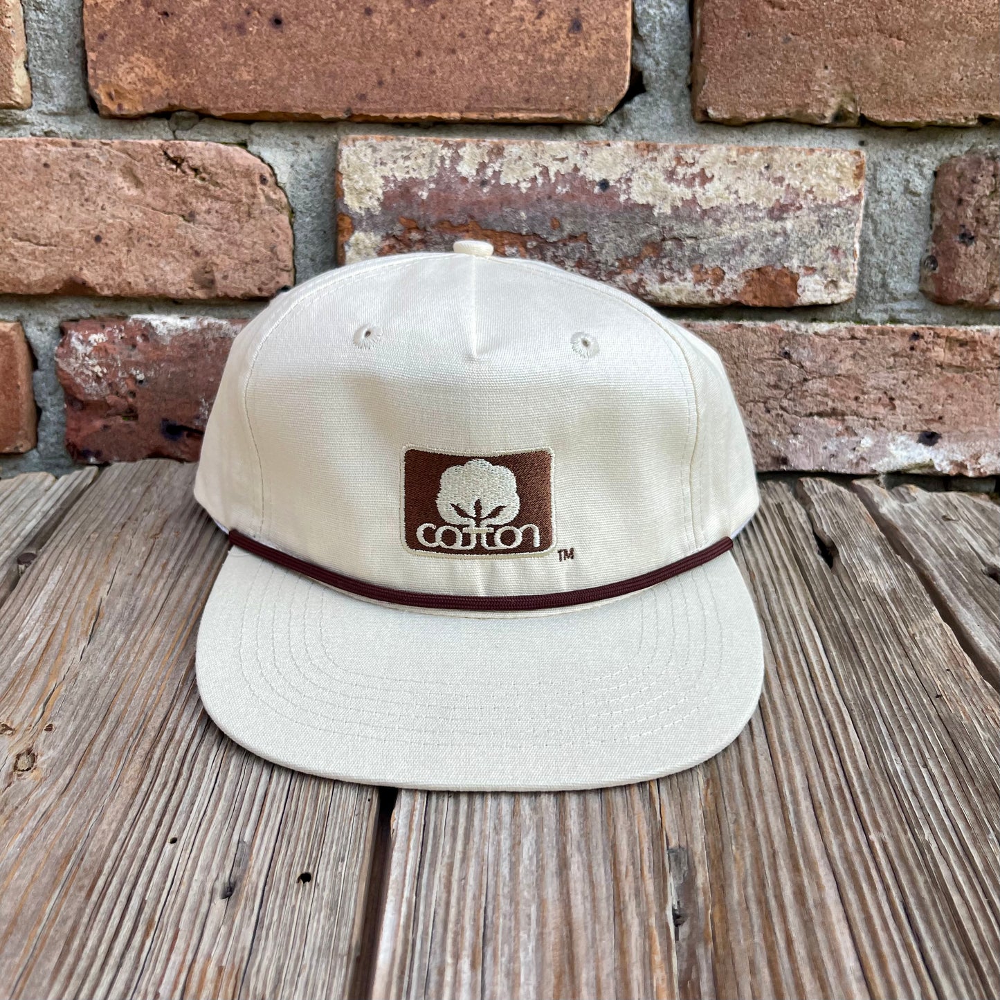 Seal of Cotton Rope Hat - Cream