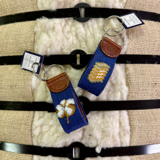 Smathers & Branson Cotton Boll Needlepoint Key Fob