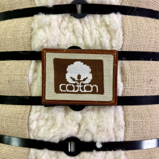 Smathers & Branson Seal of Cotton Needlepoint Credit Card Wallet