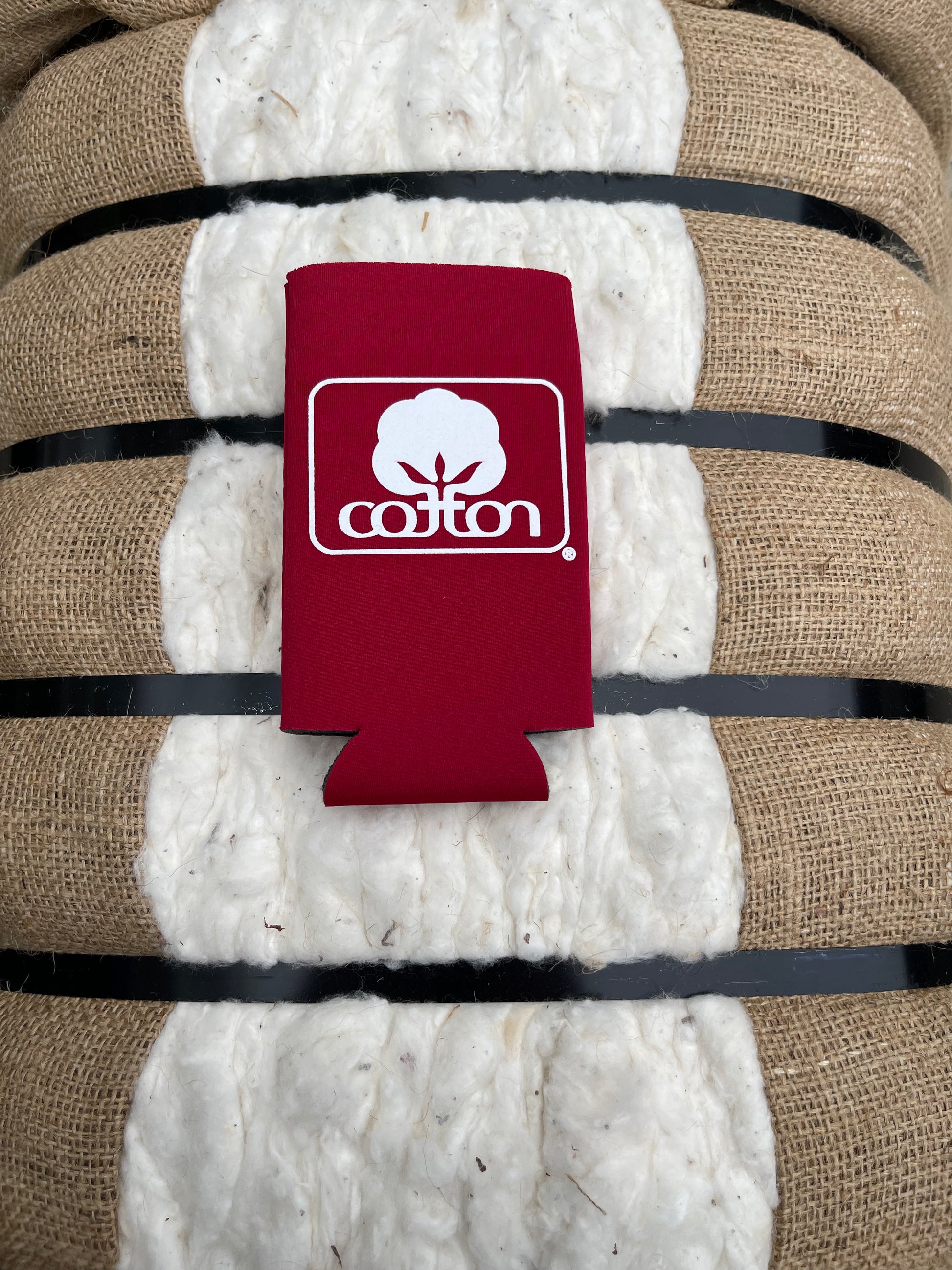 Seal of Cotton Koozie - Red